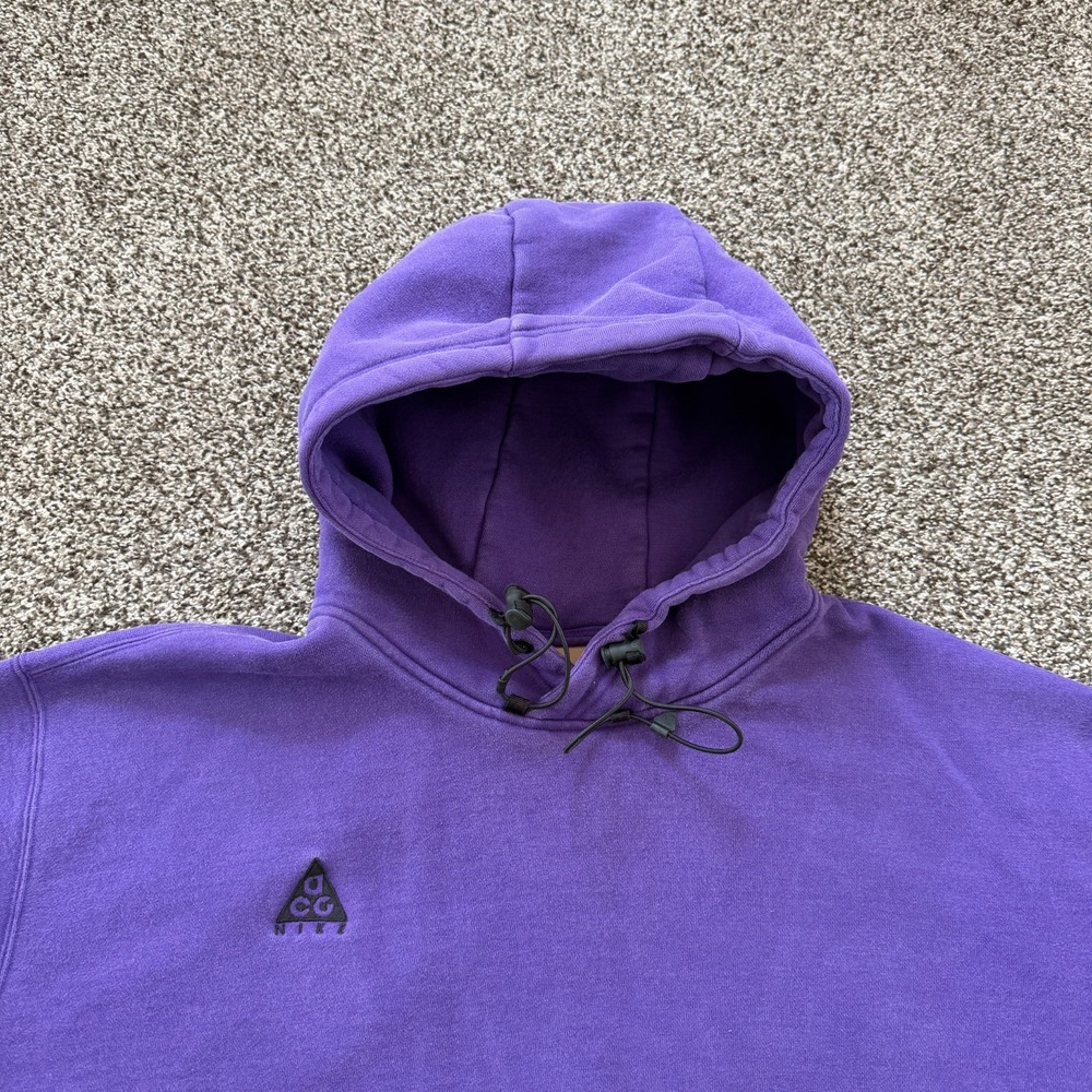 Nike ACG Therma-Fit Sweatshirt Purple Heavy Hoodie Men's Large Boxy Relaxed Fit